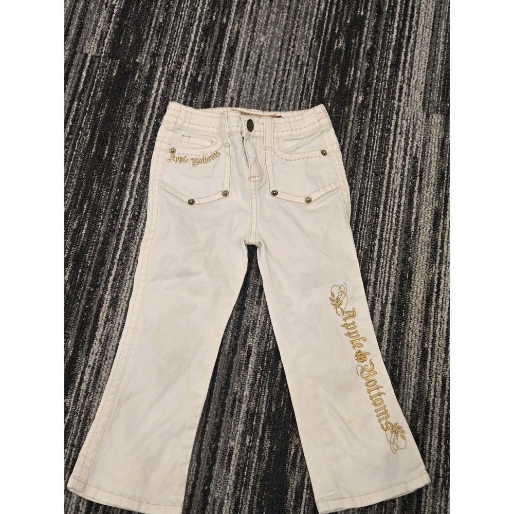 Vintage Apple Bottoms Denim Jeans Toddler Size 2T Girls Flare Leg VTG Y2K